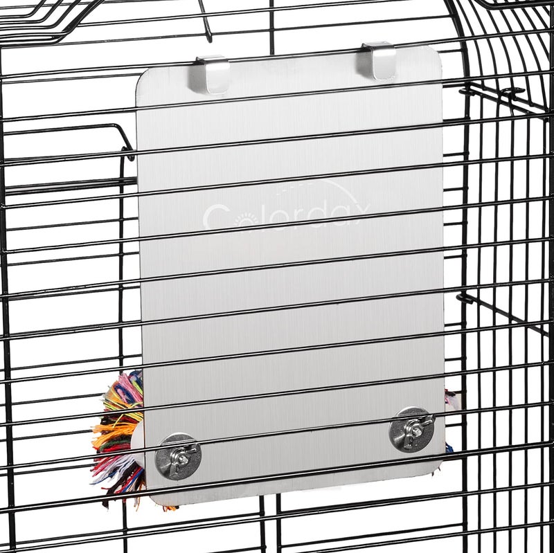 Colorday 7" Bird Mirror with Rope Perch, Bird Swing, Parrot Cage Toys for Parakeet African Grey Conure Cockatiel Lovebird Finch Canarie, Medium - Image 5